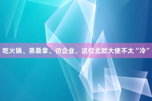 吃火锅、蒸桑拿、访企业，这位北欧大使不太“冷”
