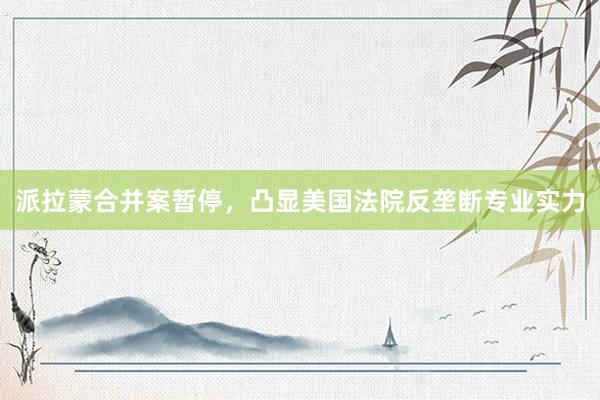 派拉蒙合并案暂停，凸显美国法院反垄断专业实力