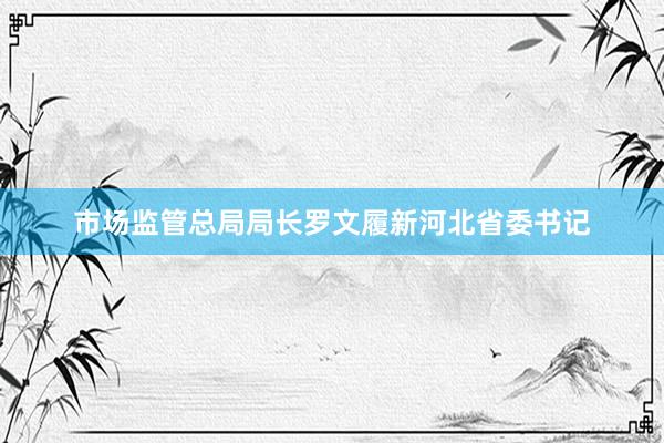 市场监管总局局长罗文履新河北省委书记