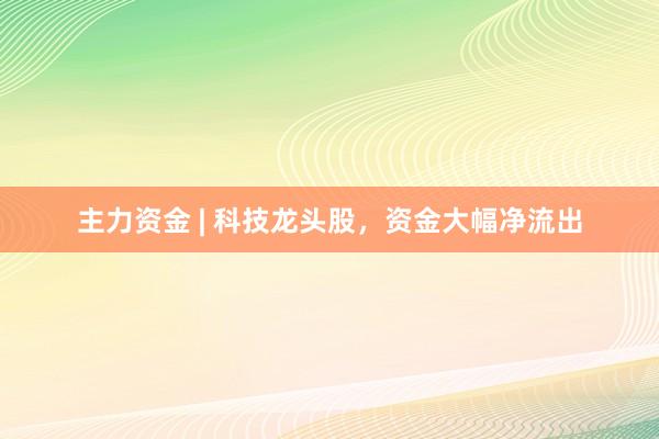 主力资金 | 科技龙头股，资金大幅净流出