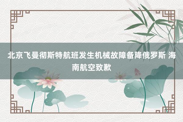 北京飞曼彻斯特航班发生机械故障备降俄罗斯 海南航空致歉