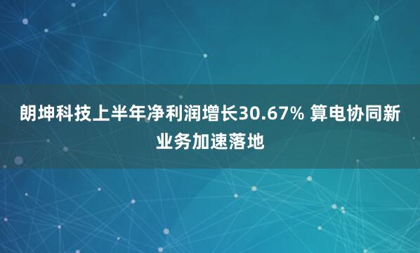 朗坤科技上半年净利润增长30.67% 算电协同新业务加速落地