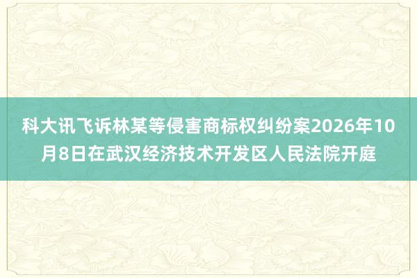 科大讯飞诉林某等侵害商标权纠纷案2026年10月8日在武汉经济技术开发区人民法院开庭