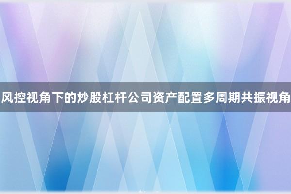 风控视角下的炒股杠杆公司资产配置多周期共振视角