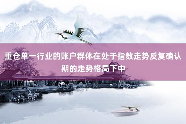 重仓单一行业的账户群体在处于指数走势反复确认期的走势格局下中
