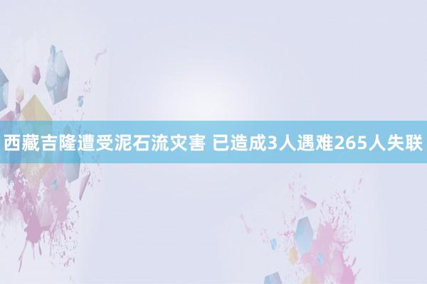 西藏吉隆遭受泥石流灾害 已造成3人遇难265人失联