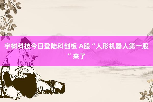 宇树科技今日登陆科创板 A股“人形机器人第一股”来了