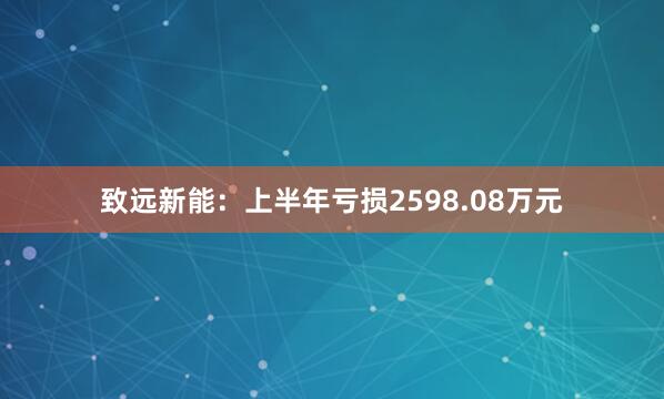 致远新能：上半年亏损2598.08万元