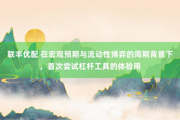 联丰优配 在宏观预期与流动性博弈的周期背景下，首次尝试杠杆工具的体验用