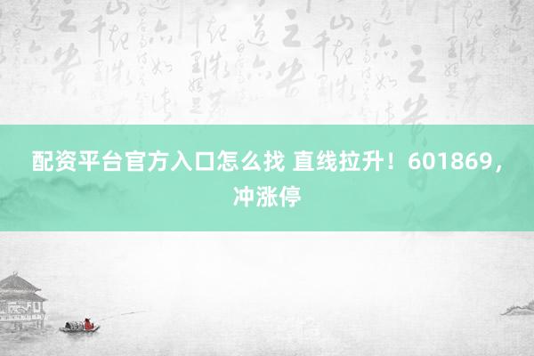 配资平台官方入口怎么找 直线拉升！601869，冲涨停