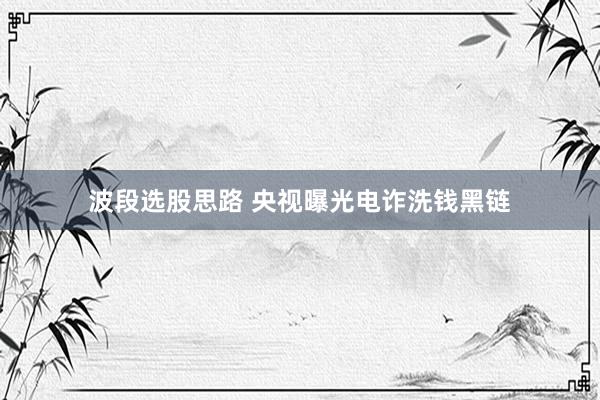 波段选股思路 央视曝光电诈洗钱黑链