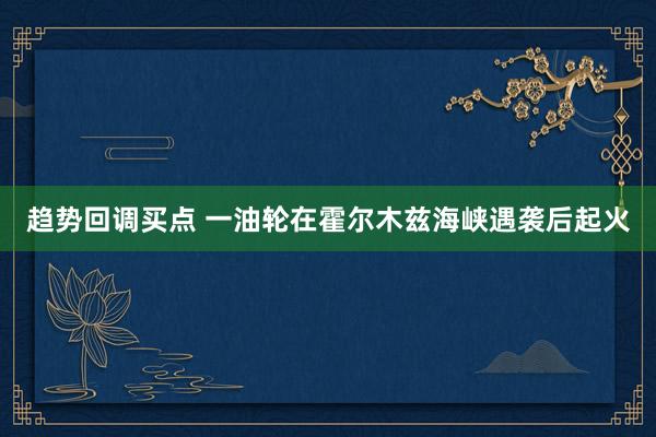 趋势回调买点 一油轮在霍尔木兹海峡遇袭后起火