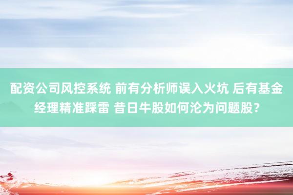 配资公司风控系统 前有分析师误入火坑 后有基金经理精准踩雷 昔日牛股如何沦为问题股？